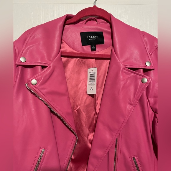 Torrid Pink faux Leather Jacket - Picture 12 of 14
